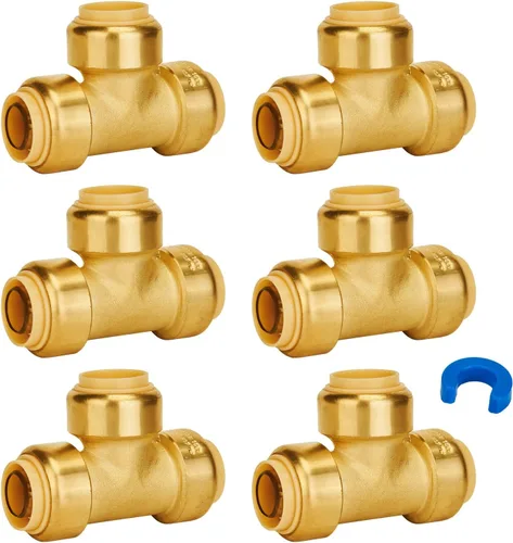Vista 14 de SUNGATOR Acoplamiento recto a presión de 1 pulgada, PEX de empuje para conectar, cobre, CPVC, accesorios de plomería de latón sin plomo con clip