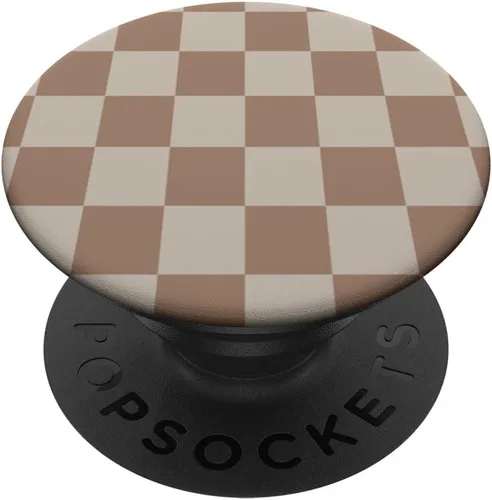 Vista 6 de Cute Classic Dark Brown Checkered Big Checkerboard PopSockets MagSafe PopGrip para iPhone