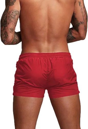 Vista 3 de Rexcyril Pantalones cortos de entrenamiento para hombre, de secado rápido, de 3 pulgadas, para correr, fisicoculturismo, con forro y bolsillos