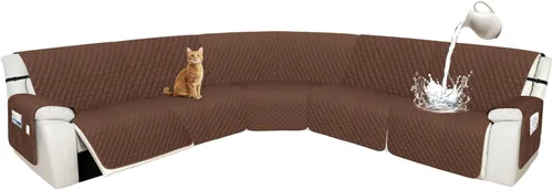 Vista 110 de Arfntevss Fundas de sofá modular reclinable, 100% impermeable, en forma de L, para sillón reclinable en forma de L, funda seccional lavable
