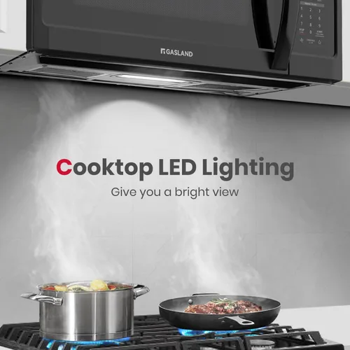 Vista 4 de GASLAND Horno microondas de 30 pulgadas, gran capacidad de 1.9 pies cúbicos para pizza y platos familiares de 12 pulgadas, 1000 W con 11 niveles