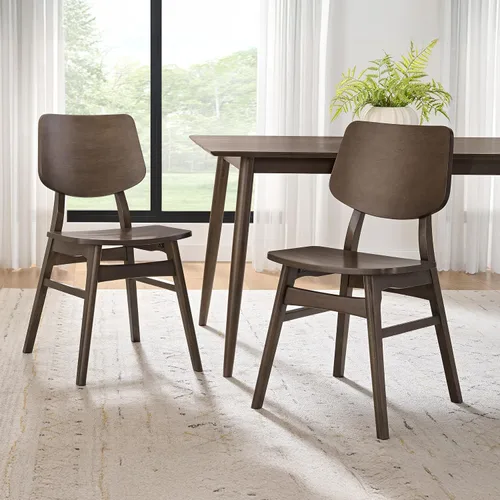Vista 18 de Alaterre Calais - Juego de 2 sillas de comedor de madera, sillas de cocina Nuez caliente