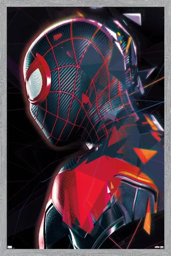 Vista 16 de Trends International Marvel's Spider-Man: Miles Morales - Póster de pared de perfil, 14.725 x 22.375 pulgadas, versión enmarcada de madera de granero