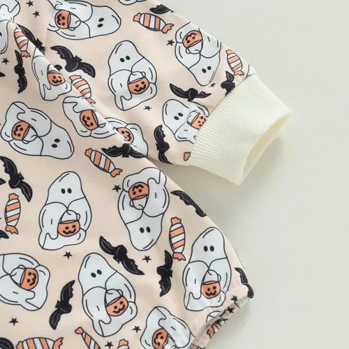 Vista 6 de Ropa de Pascua para bebé recién nacida, con bordado de conejo, sudadera con burbujas, traje de bebé niña