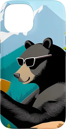 Vista 6 de iPhone 16 Bear Enjoying A Coffee Case
