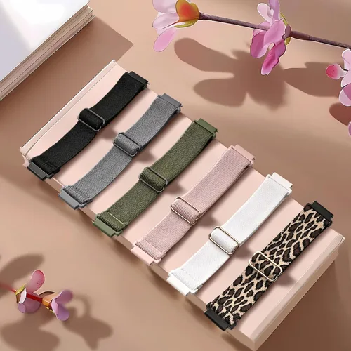 Vista 4 de Paquete de 6 bandas elásticas de nailon compatibles con Amazfit Active 2/Active, 0.787 pulgadas, tela suave, transpirable, correa deportiva de 6Pcs-2
