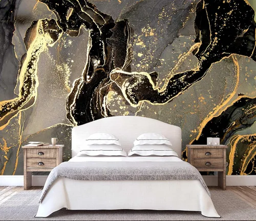 Vista 13 de Papel pintado en blanco y negro de la ciudad de Nueva York, mural de pared pintado a mano Times Square para decoración de sala de estar, dormitorio
