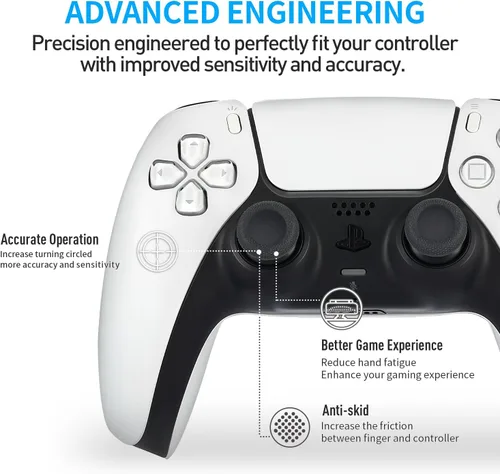 Vista 5 de 10 tapas de agarre de repuesto para joystick para controlador PS4 PS5, el mismo patrón que el original, piezas de accesorios antideslizantes