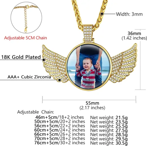 Vista 6 de Supcare - Collar con foto o etiqueta de perro para hombres, colgante de foto conmemorativo personalizado para mujeres y hombres