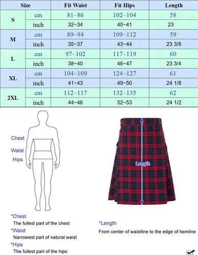 Vista 6 de Scottish - Kilt Traditional Highland Tartan Utility Kilt