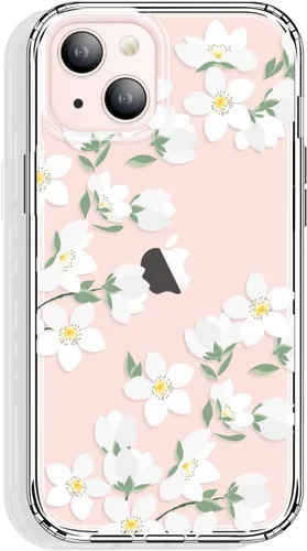 Vista 37 de GYZYA Funda transparente para iPhone 14 y iPhone 13 de 6.1 pulgadas con diseño de patrón, funda protectora delgada de TPU + parachoques a prueba