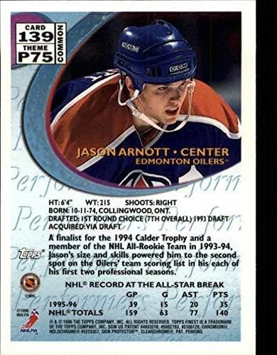 Vista 2 de 1995-96 Finest #139 Jason Arnott B NHL Hockey Trading Card