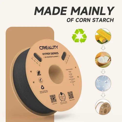 Vista 4 de Filamento PLA oficial de Creality Hyper de 1.75 mm, filamento PLA de alta velocidad de 30-600 mm/s para impresora 3D rápida, precisión dimensional