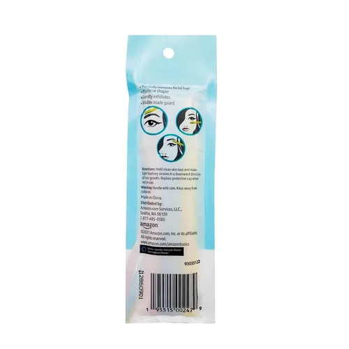 Vista 3 de Amazon Basics - Herramienta multiusos de limpieza de cejas y afeitadora facial para mujer, incluye cubierta de cuchilla, multicolor, 3