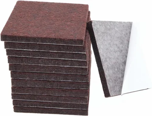 Vista 8 de 6 almohadillas cuadradas de fieltro para muebles, de 3 x 3 pulgadas, autoadhesivas, cortables, antiarañazos, protectores de suelo para patas