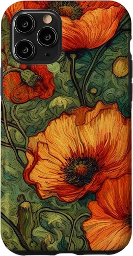 Vista 27 de iPhone 16 Floral Van Gogh Style Poppy Flower Case