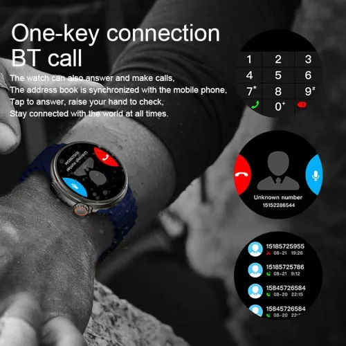 Vista 7 de ButxeT Smartwatch Z78 Ultra, reloj inteligente de fitness con pantalla redonda a color de 1.52 pulgadas, reloj inteligente multifuncional