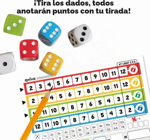 Vista 2 de Juego de dados QWIXX de familia y rápido