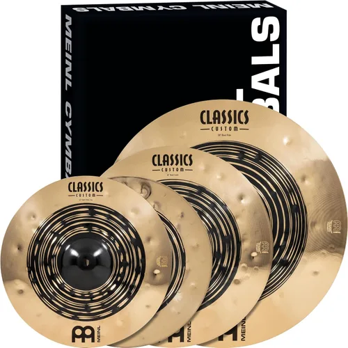 Vista 17 de Conjunto de platillos en caja con hihats de 15", choque de 20", choque-paseo de 22" más un choque de basura de 18" gratis – Classics Custom Dark