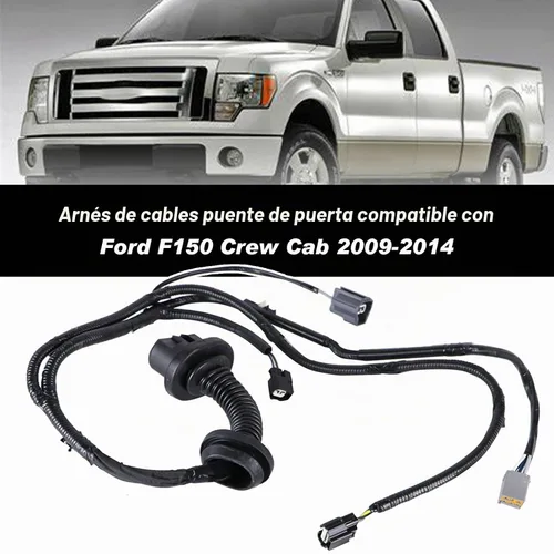 Vista 2 de Arnés de cableado de puente de puerta trasera compatible con Ford F150 Crew Cab 2009-2014 Lado del conductor LH Conjunto de cables de puente