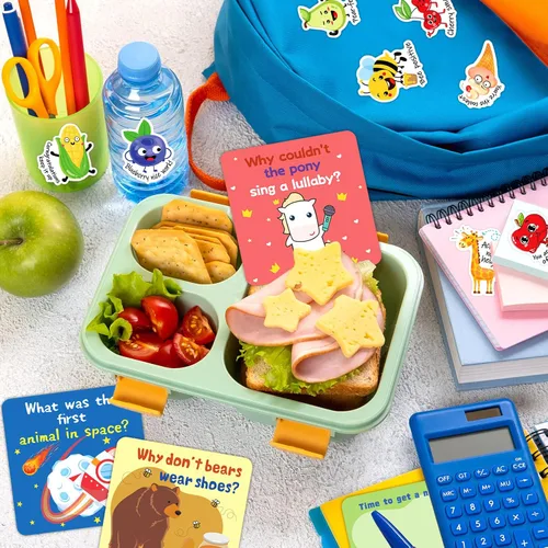 Vista 6 de 160 tarjetas de broma para niños, fiambrera, chistes para niños, notas inspiradoras para el almuerzo para niños y niñas, estudiantes, notas