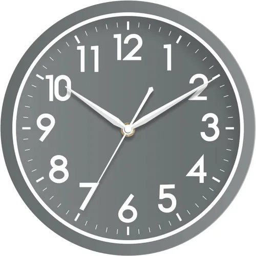 Vista 15 de AKCISOT 8 Inch Wall Clock, Silent Battery Operated Analog Clock, Black