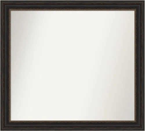 Vista 255 de Amanti Art Espejo de pared personalizado no biselado (25 x 25 pulgadas), marco de bronce acentuado, varios tamaños personalizados, espejo de baño