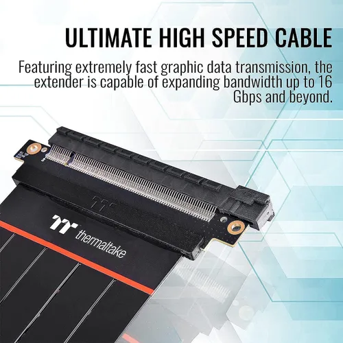 Vista 3 de Thermaltake TT Premium PCI-E 4.0 Alta Velocidad Flexible Extensor Elevador Cable 11.811 in AC-058-CO1OTN-C1
