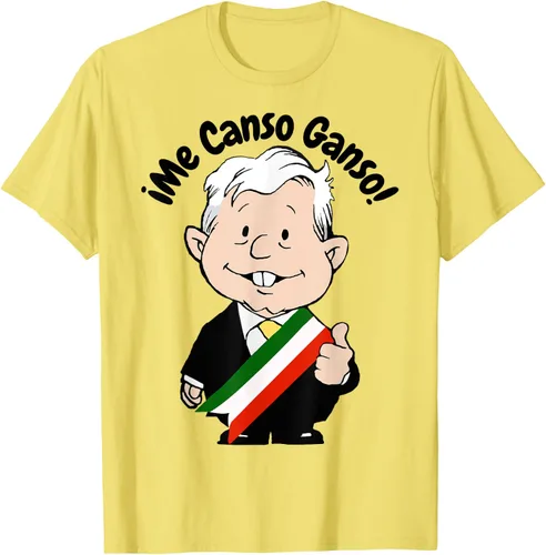 Vista 39 de AMLO Amlito Me Canso Ganso - Camiseta con diseño de dibujos animados mexicanos Gris Oscuro