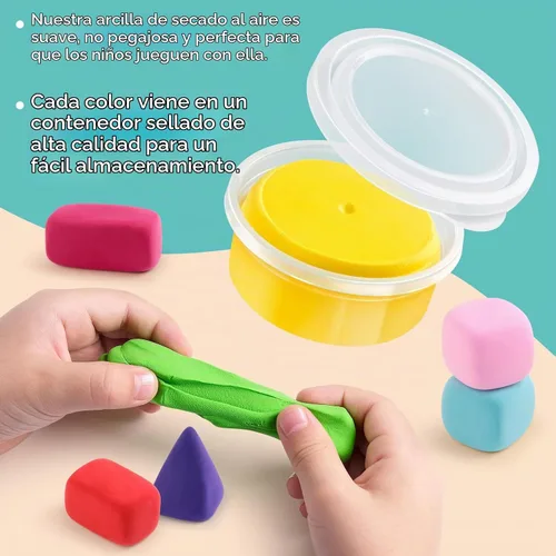 Vista 6 de Drama Planet Kit de arcilla seca al aire para niños, 26 tutoriales
