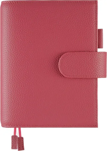 Vista 16 de A5 Funda de cuero para planificador de Hobonichi Cousin, Stalogy, Midori, Leuchtturm1917, y más - con presilla para bolígrafo, ranuras para Negro