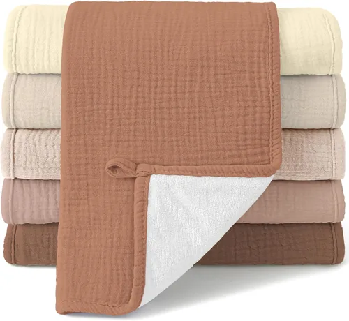 Vista 14 de Bearmoss Paños de muselina para eructos, ropa de bebé para eructar 100% algodón, grandes, extra suaves, absorbentes, unisex, para recién nacidos