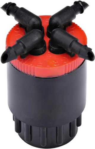 Vista 3 de Raindrip QB10UB, Burbuja Cuatro-Flo® de cuatro salidas, emisores de riego por goteo para sistemas de jardinería de riego por goteo, 10 GPH por