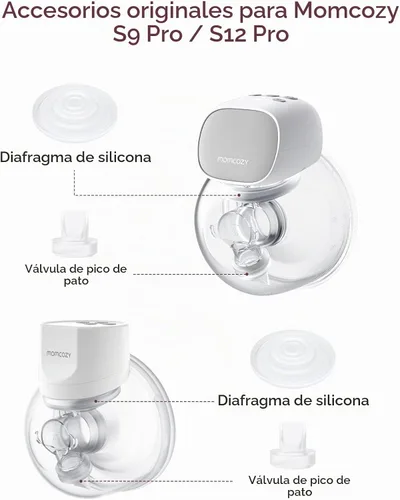 Vista 5 de Momcozy Accesorios de repuesto originales S9 Pro/S12 Pro, solo compatible con extractor de leche Momcozy S9 Pro/S12 Pro,