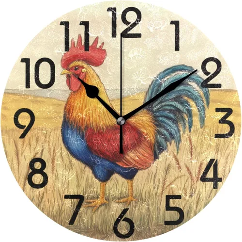 Vista 18 de Pretty Sping Flowers Birdhouse Family Birds Reloj de pared redondo, 10 pulgadas, analógico, silencioso, sin tictac, para el hogar, cocina, sala