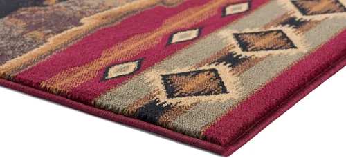 Vista 8 de Sierra Bear - Alfombras rojas de 8 x 10 pies para sala de estar, dormitorio o comedor, cabaña, casa de campo, alfombras para sala de estar