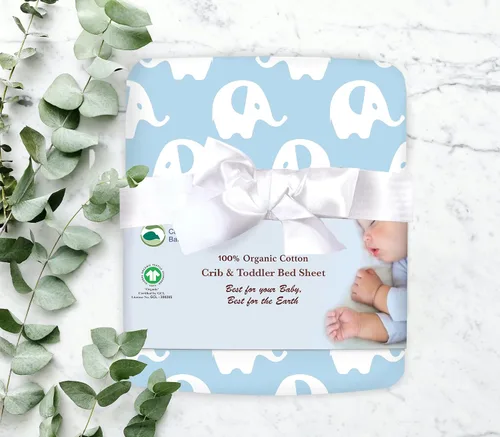 Vista 6 de Sábanas bajeras 100% de algodón orgánico para colchones estándar de cuna y niños pequeños, 28 x 52 pulgadas y hasta 6 pulgadas de grosor. Niños