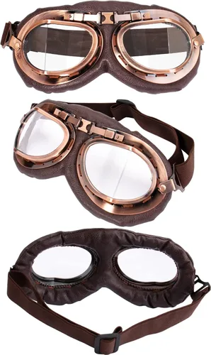 Vista 5 de Peicees Sombrero de aviador con gafas, disfraz para adultos y niños, sombrero de piloto vintage para hombres y mujeres, sombrero de trampero