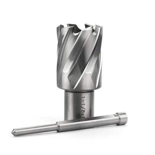 Vista 9 de OSCARBIDE 1-1/8" x 1" HSS cortador anular 3/4" Weldon Shank Mag broca