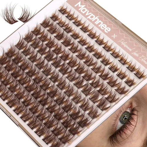 Vista 34 de Extensiones de pestañas en racimo naturales DIY, extensiones de pestañas en racimo con curva C, extensiones de pestañas en racimo para ojo de gato