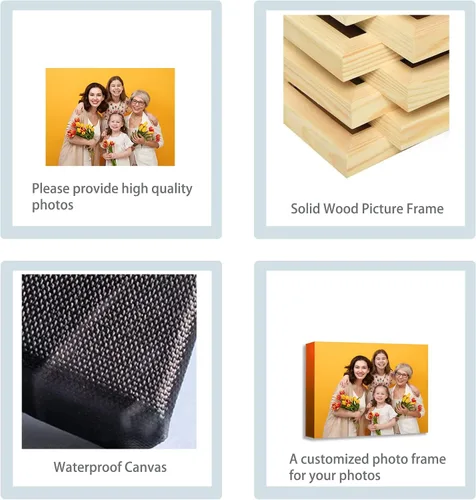 Vista 2 de YK artwood Lienzo Personalizado Subir Imágenes - Impresiones de Lienzo Personalizadas con Tus Fotos 10x8 pulgadas - Imágenes de Lienzo