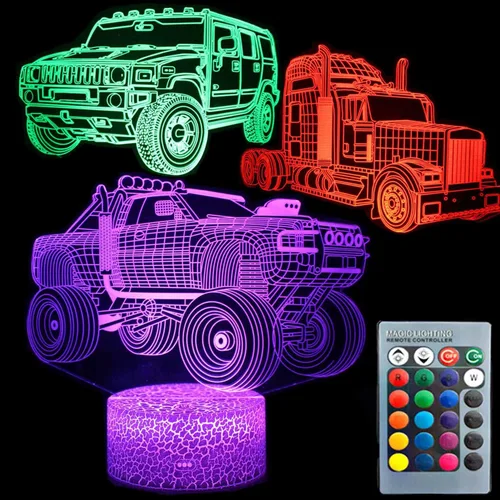 Vista 13 de 3D ilusión noche luz fútbol fútbol tres patrón 16 cambio de color lámpara de ilusión deportes lámpara de luz nocturna para niños niños