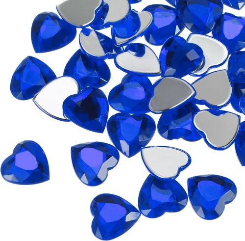 Vista 44 de MECCANIXITY 20 piezas de diamantes de imitación acrílicos de corazón de 0.787 pulgadas (0.787 in) con parte trasera plana, gemas de plástico