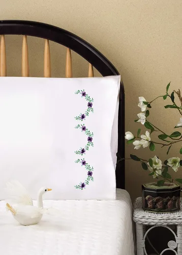 Vista 3 de Juego de 2 fundas de almohada con estampado de vieiras lilas