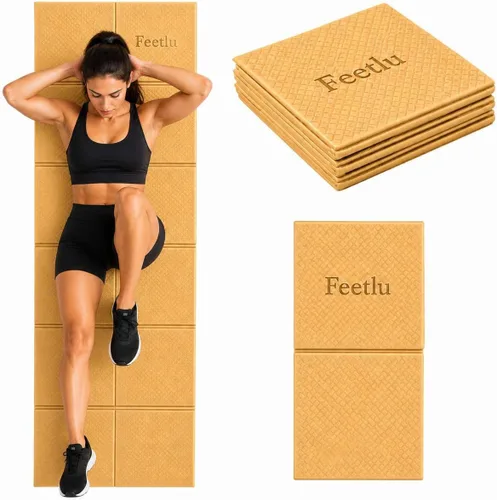 Vista 8 de Esterilla de yoga plegable, 6mm de espesor, ligera, antideslizante y fácil de guardar – Perfecta para viajes, yoga, pilates, entrenamientos en casa