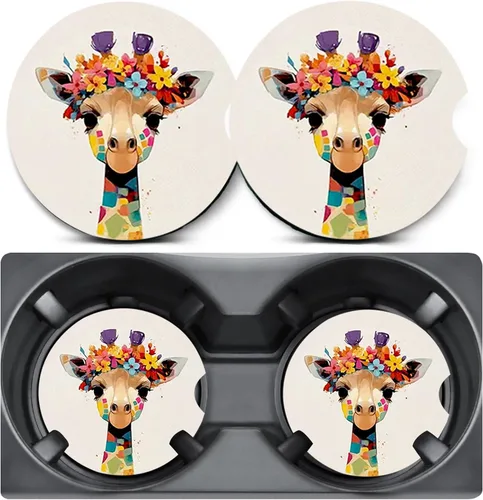 Vista 29 de Paquete de 2 posavasos para automóvil para portavasos, posavasos para portavasos de automóvil Trio Cats, tapete de goma antideslizante