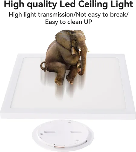 Vista 4 de 2Pack Lámpara de techo empotrada de 12 pulgadas 28W LED, lámpara de techo cuadrada de 3200LM 6000K blanca delgada de panel plano, lámpara de techo