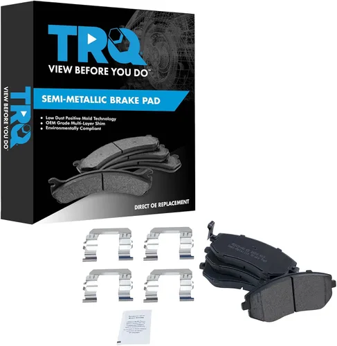 Vista 47 de TRQ Pastillas de freno delanteras semi metálicas compatibles con Ford Expedition 2018-2021 F-150 2018-2020 Lincoln Navigator 2018-2022