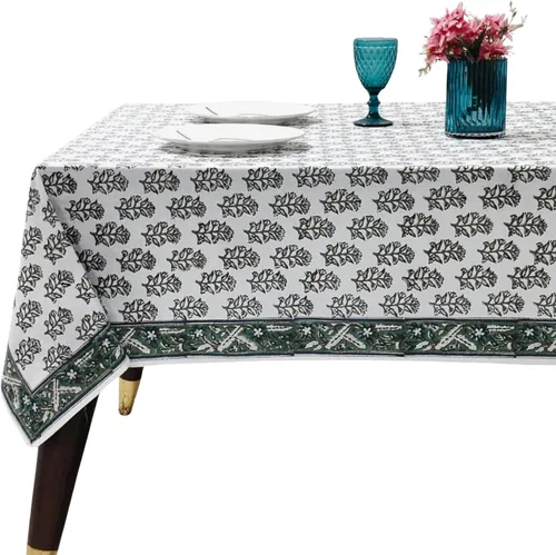 Vista 212 de Ridhi Mantel cuadrado con estampado de bloques de mano de caléndula ámbar