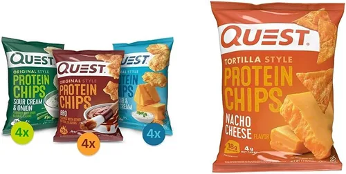 Vista 32 de Quest Nutrition Chips de proteína, barbacoa, 0.78 oz de proteína, 0.11 oz de carbohidratos netos, 130 cals, bolsa de 1.1 onzas, 1 unidad, alto